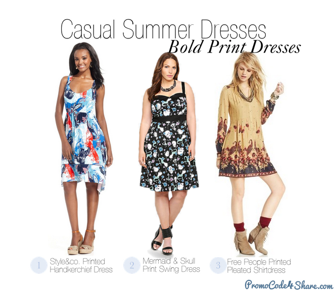 Casual Summer Dresses - Bold Print Dresses