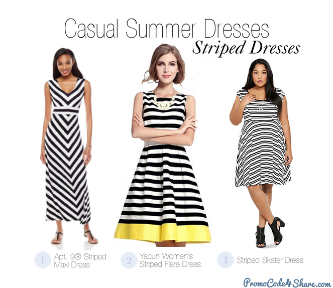 Casual Summer Dresses - Striped Dress