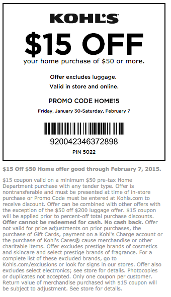 Kohls FREE Shipping Promo Code: Get 30% OFF Coupon For July 2015